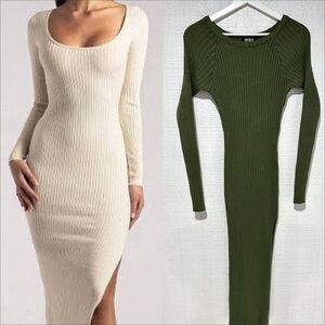 3 for 20! Hera Collection Green Ribbed Midi Dress